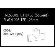 Marley Solvent Plain 90° Tee 125mm - 804.125